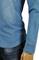 Mens Designer Clothes | ROBERTO CAVALLI Men's Button Front Blue Denim Casual Shirt #31 View 8